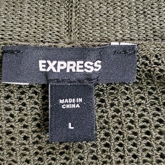 Express Womens Open Knit Goblin Core Cardigan Size L Green Fairy Grunge Beach - Picture 4 of 9